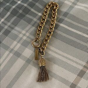New! Rachel Zoe Gold Chain Bracelet with 
Gold Tassel